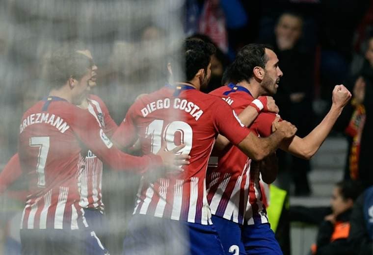 Diego Godín del Atlético de Madrid celebra. AFP