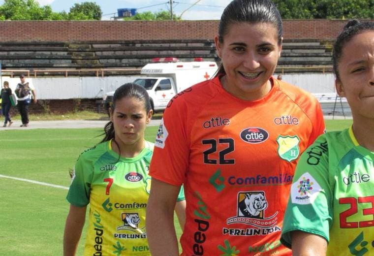 La portera costarricense Daniela Solera, quien se desempeña en el Atlético Huila. 