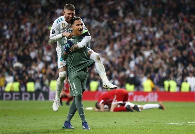 Keylor Navas y Sergio Ramos, jugadores del Real Madrid.