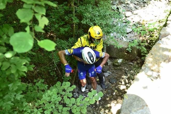 El belga Philippe Gilbert sufrió una aparatosa caída en el Tour de Francia. 