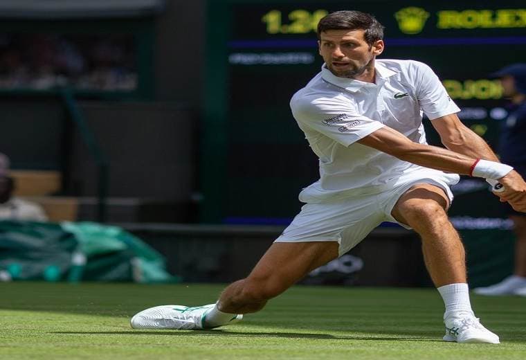 Novak Djokovic durante el Wimbledon 2019 | Wimbledon en Twitter