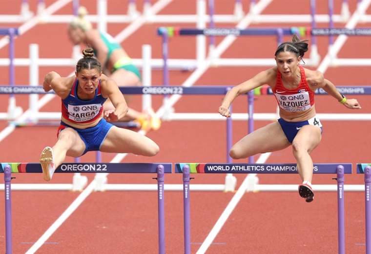 Andrea Vargas en el Mundial de Atletismo.