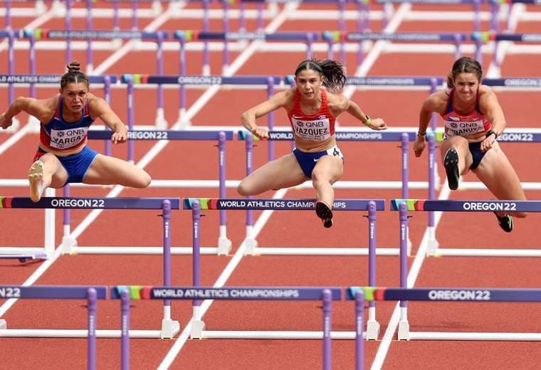 Andrea Vargas en el Mundial de Atletismo.