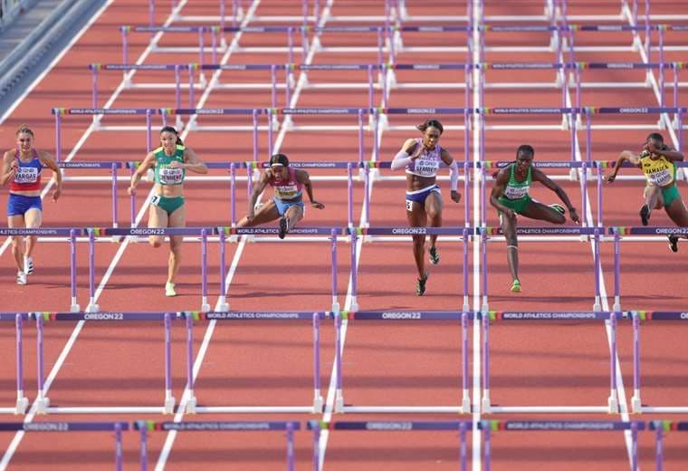 Andrea Vargas en el Mundial de Atletismo.