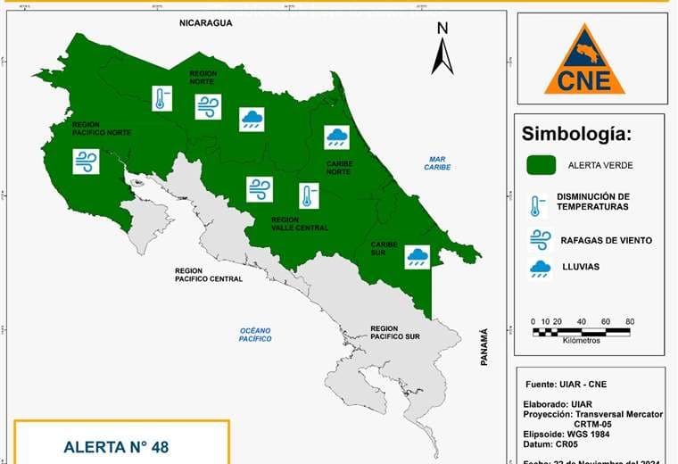 CNE declara alerta verde en cinco regiones por empuje frío #2