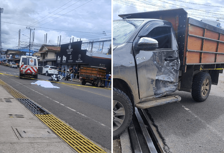 Motociclista muere tras chocar contra pick-up cerca de escuela en Pérez Zeledón