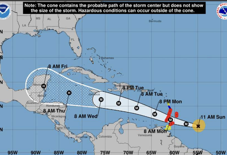 Esta es la trayectoria del peligroso huracán que se formó en el Caribe