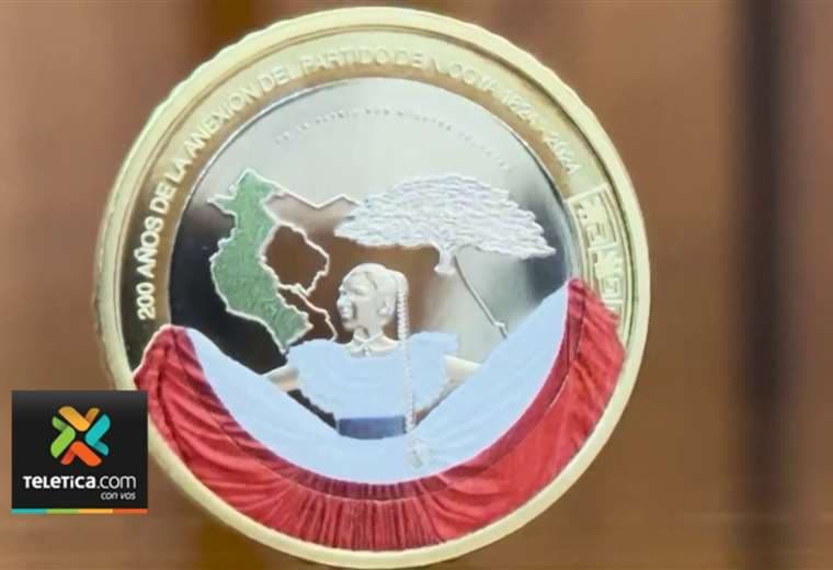 Esta es la moneda conmemorativa por los 200 años de la Anexión del Partido de Nicoya