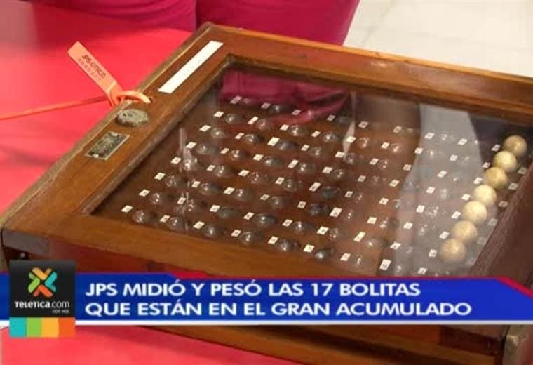 JPS midió y pesó las 17 bolitas que están en juego para el gran acumulado
