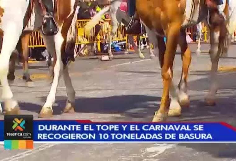 Durante el Tope y el Carnaval la Municipalidad de San José recogió 10 toneladas de basura