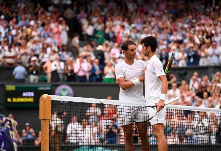Los tenistas Novak Djokovic y Rafael Nadal. 