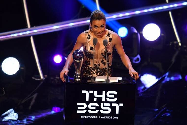 La brasileña Marta ganó el premio The Best 2018 |AFP. 