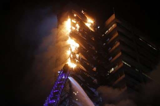 Santiago arde en llamas. Foto: AFP