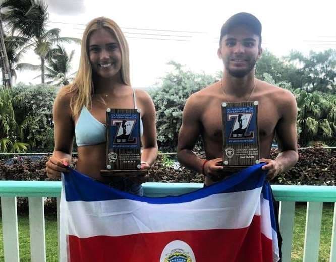 Eva Woodland y Malakai Martínez se subieron al podio en Barbados