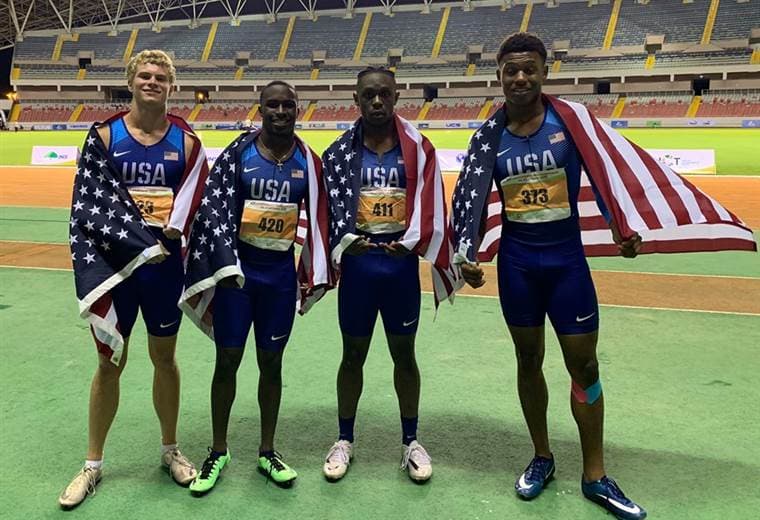 Equipo de 4x100 de los Estados Unidos logró récord mundial U-20 en el Estadio Nacional