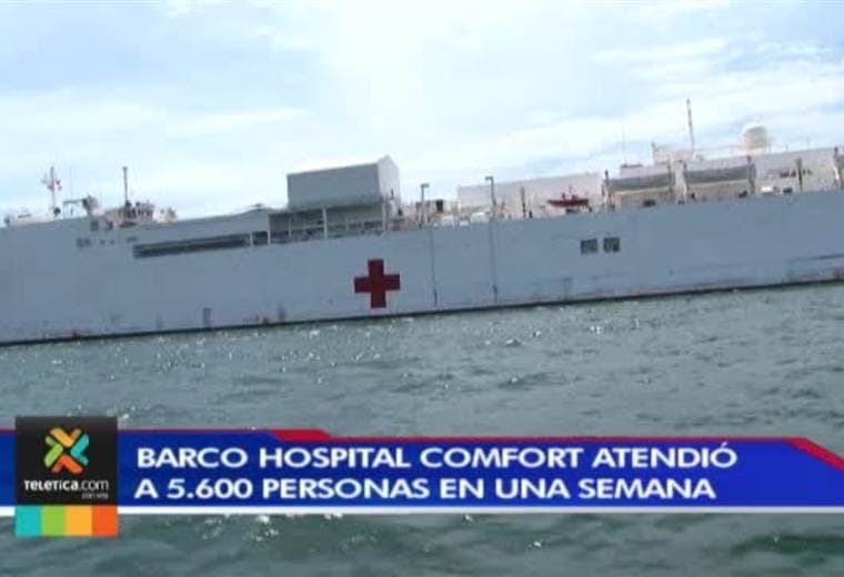 Barco hospital Comfort finalizó su misión humanitaria en Costa Rica