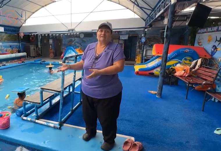 La piscina se convirtió en un refugio de salud para Laura Saretto