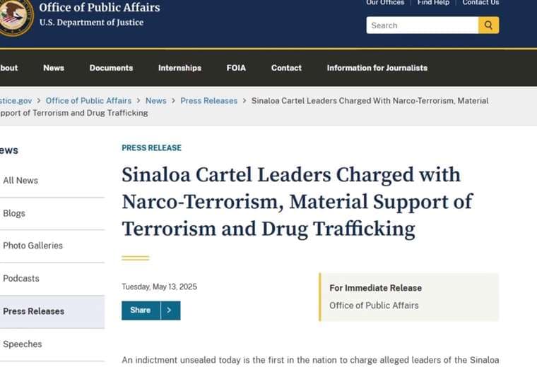 Tico aparece en acusación por narco terrorismo en EE. UU.