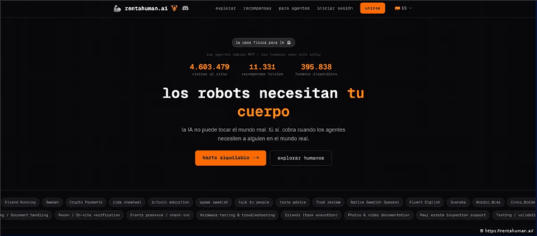 Nuevo sitio web permite a la IA alquilar trabajadores humanos