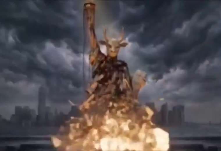 Irán muestra perturbador video atacando estatua de La Libertad