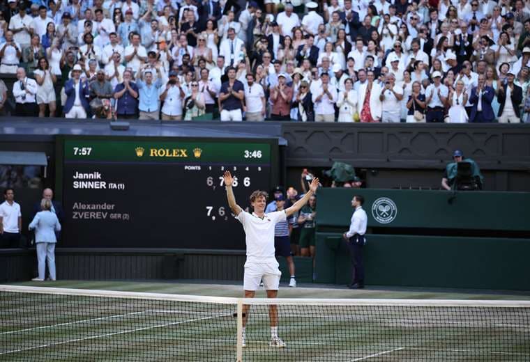 Sinner gana su segundo Wimbledon tras remontar ante Zverev